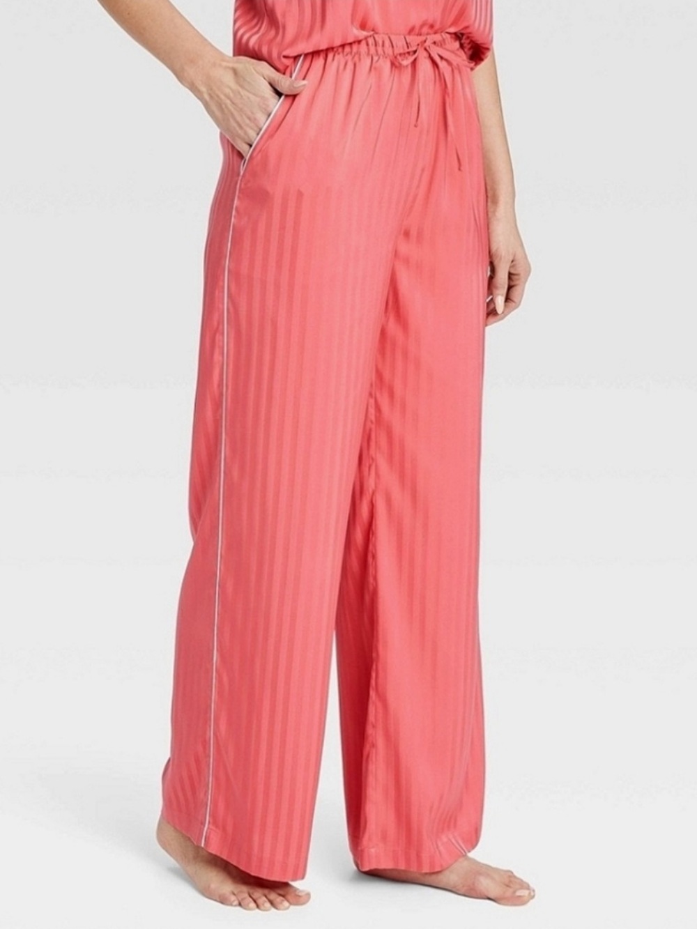 Auden Women's Luxury‎ Collection Shadow Striped Satin Pajama Pants 2X